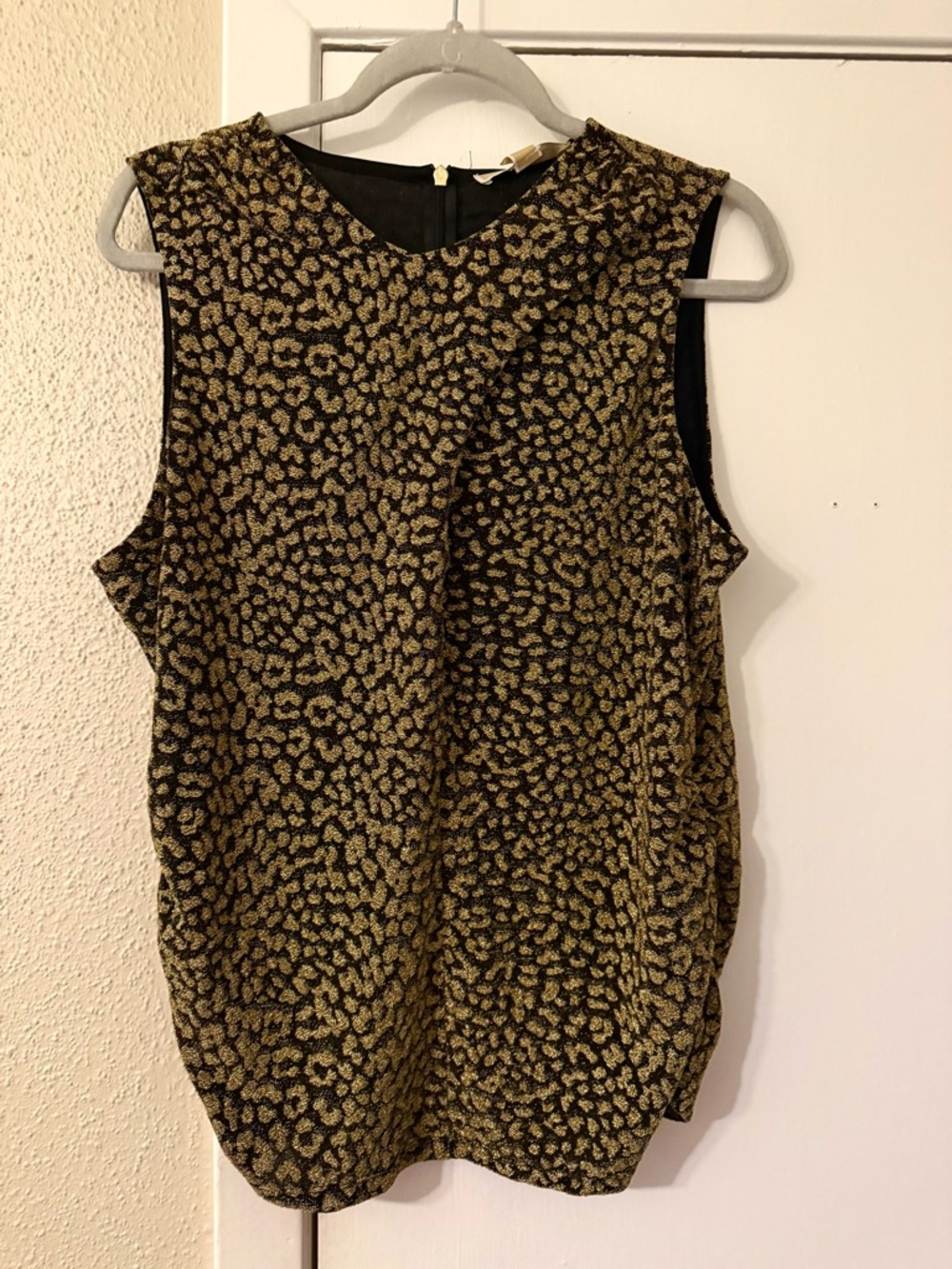 Michael Kors Metallic Leopard Sleeveless Blouse